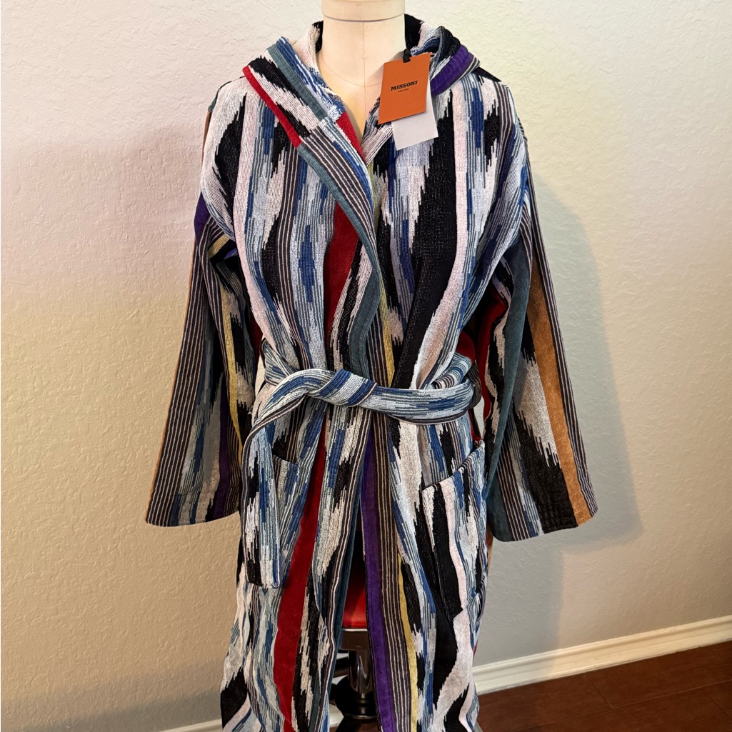 Missoni Multicolor Striped Teddy Jacket With Blue, Red, Cream And Black